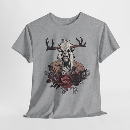 Wendigo tshirt Folkore Tshirt Horror Themed Unisex t-shirt Creepy Shirt Scary Shirt Weird Stuff Weird Shirts Naturecore Cryptid dark flower - Aurora Corner Shop