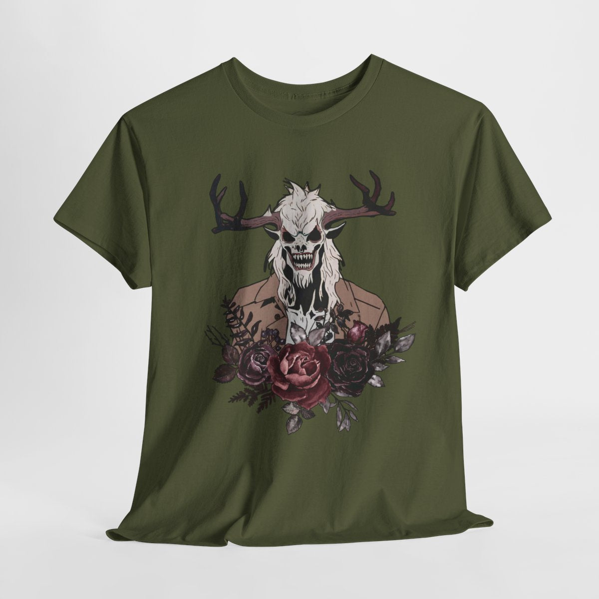 Wendigo tshirt Folkore Tshirt Horror Themed Unisex t-shirt Creepy Shirt Scary Shirt Weird Stuff Weird Shirts Naturecore Cryptid dark flower - Aurora Corner Shop