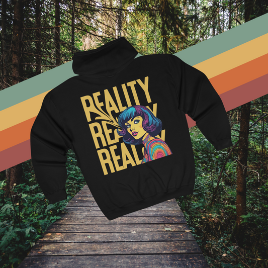 Reality Retro style Pyschedelic - Unisex Heavy Blend Full Zip Hooded Sweatshirt - Aurora Corner Shop