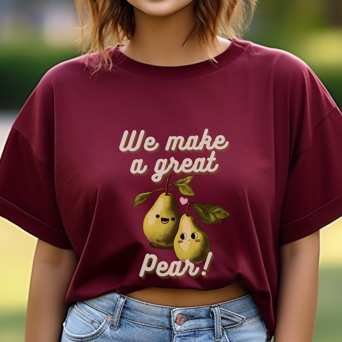 Great Pear Unisex Heavy Cotton Tee - Pear couple T-shirt - Aurora Corner Shop