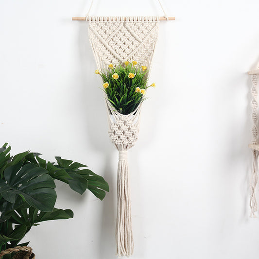 Macrame Woven Net Bag - Nordic style Flower Basket & Wall Decoration - Aurora Corner Shop