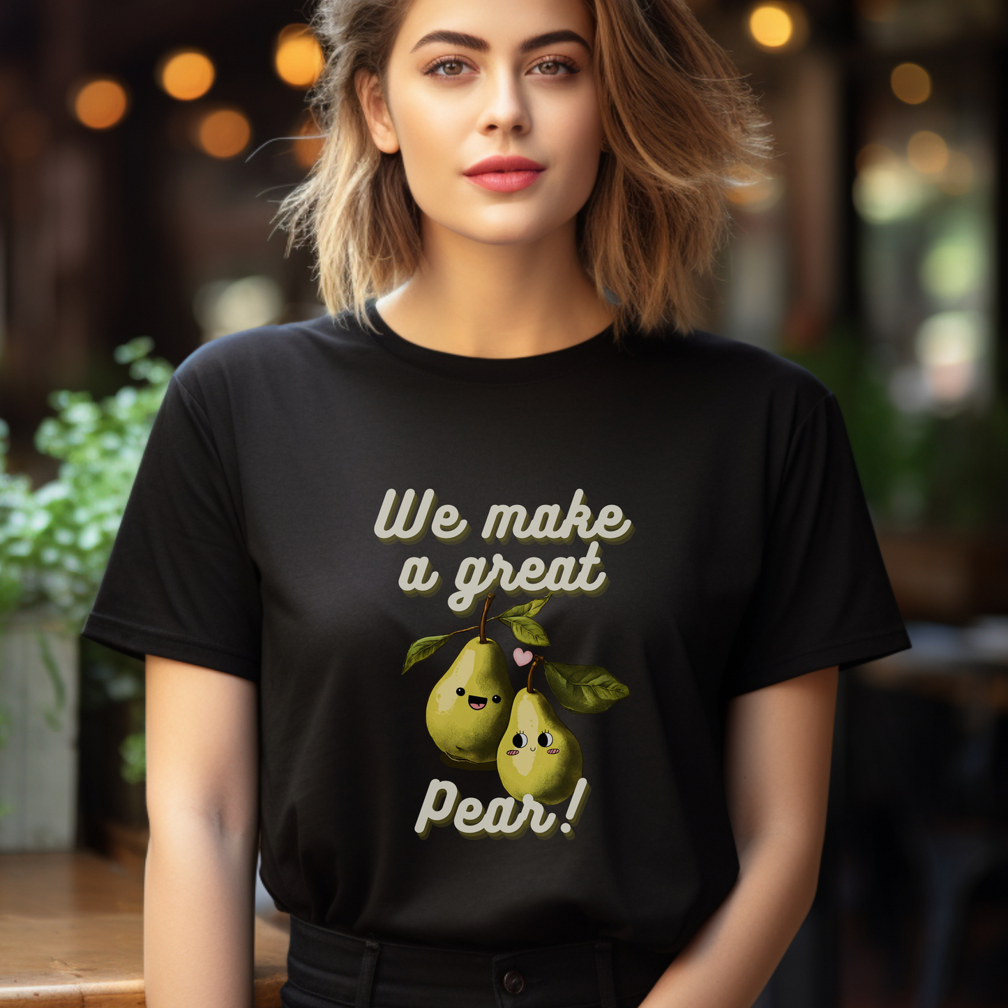 Great Pear Unisex Heavy Cotton Tee - Pear couple T-shirt - Aurora Corner Shop