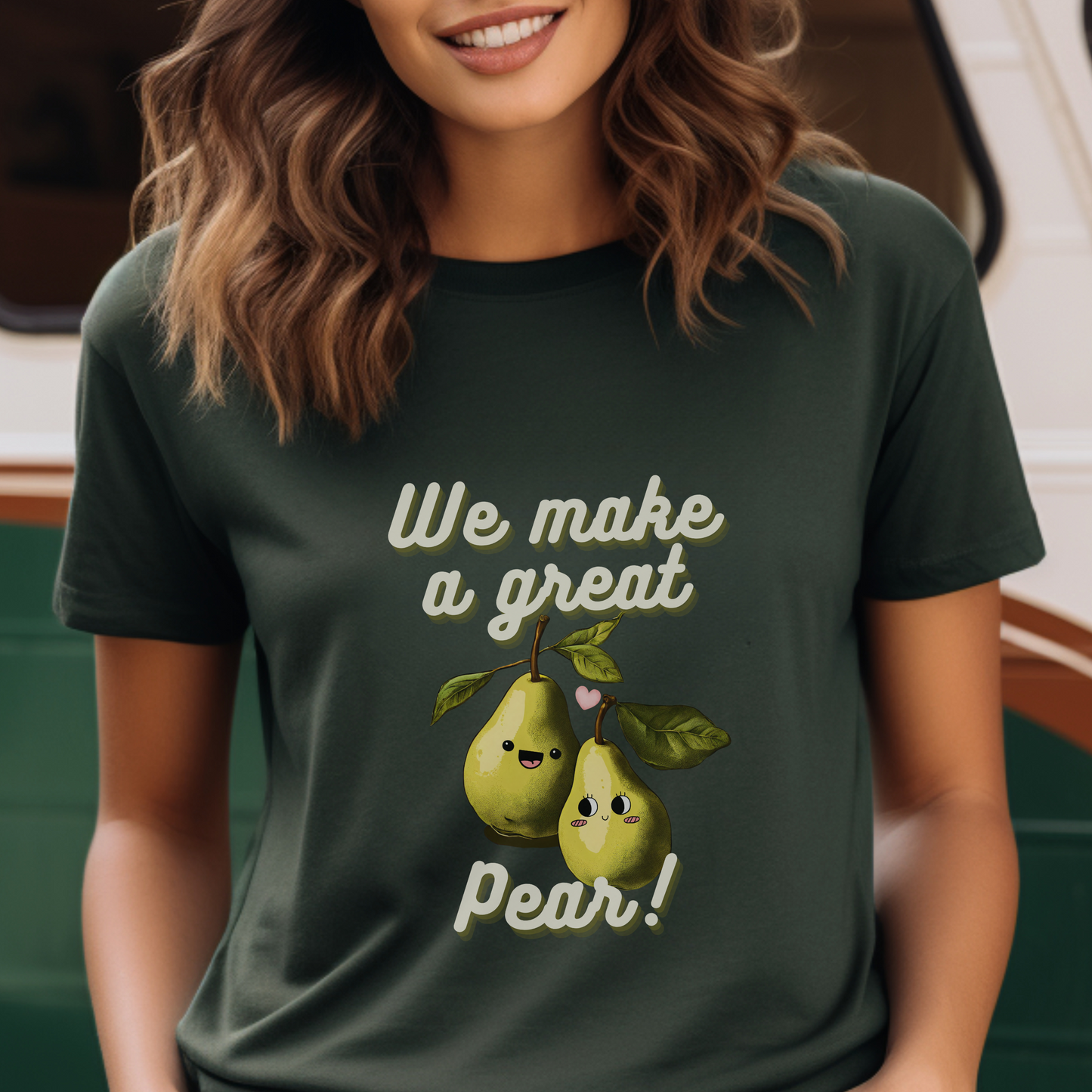 Great Pear Unisex Heavy Cotton Tee - Pear couple T-shirt - Aurora Corner Shop