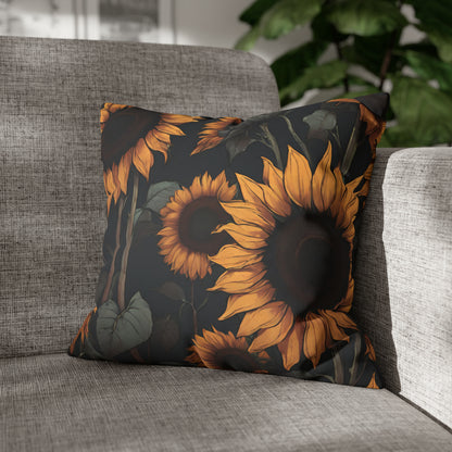 Moody Sunflowers - Dark florals Pillow Case - Aurora Corner Shop