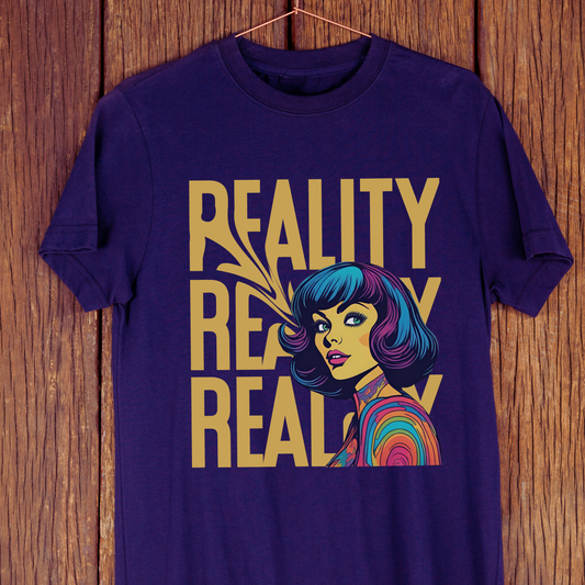 Reality Retro style Pyschedelic - Unisex Heavy Cotton Tee - T-shirt - 60's inspired - Aurora Corner Shop
