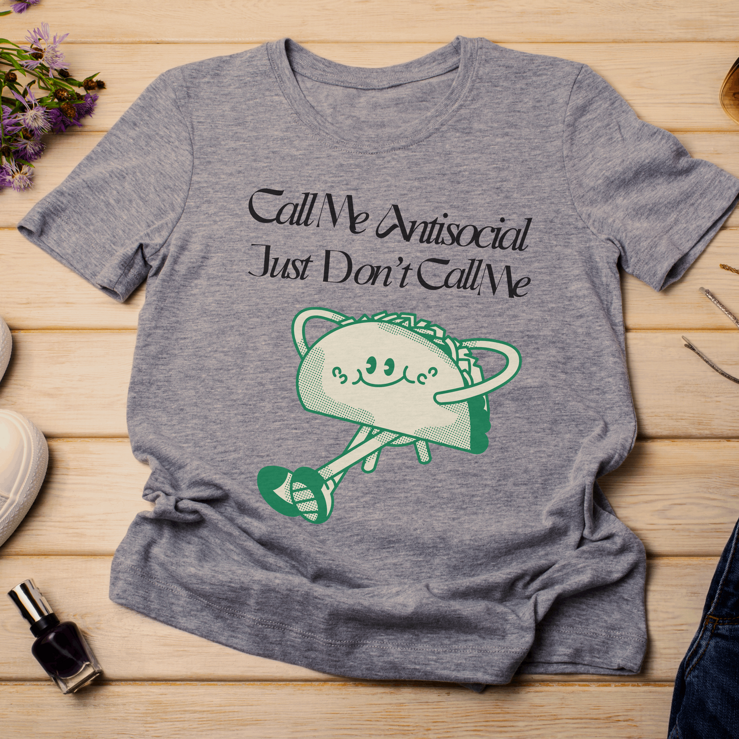 Call me Antisocial just don't call me tshirt- The Antisocial Taco t-shirt - funny tshirt - meme shirt - Gift for introvert - Aurora Corner Shop
