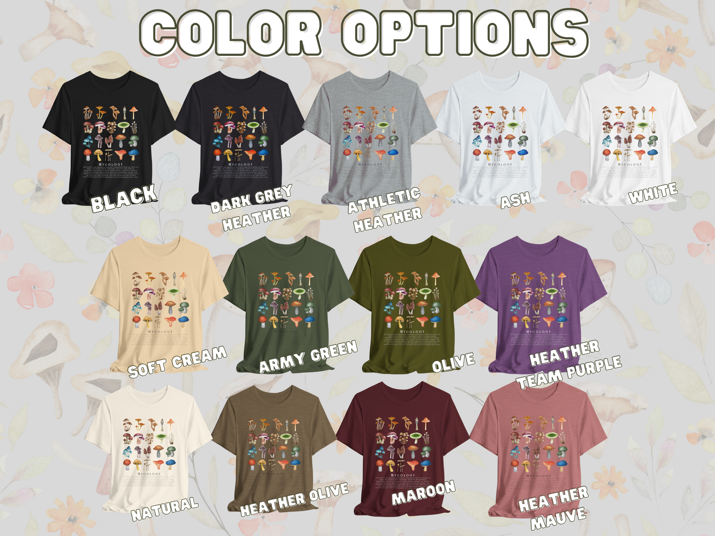 Vintage style Mycology Shirt, Fungi Shirt, retro Mushroom Shirt, Botanical Shirt, Cottagecore Clothing, Cottagecore Shirt, Fungus Tshirt, - Aurora Corner Shop