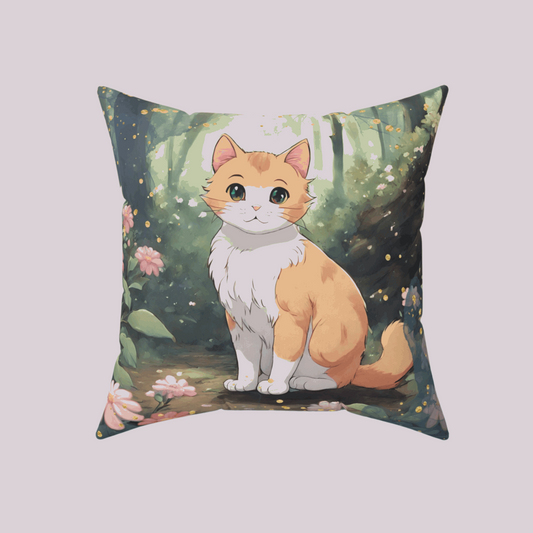 Anime kitty square pillow
