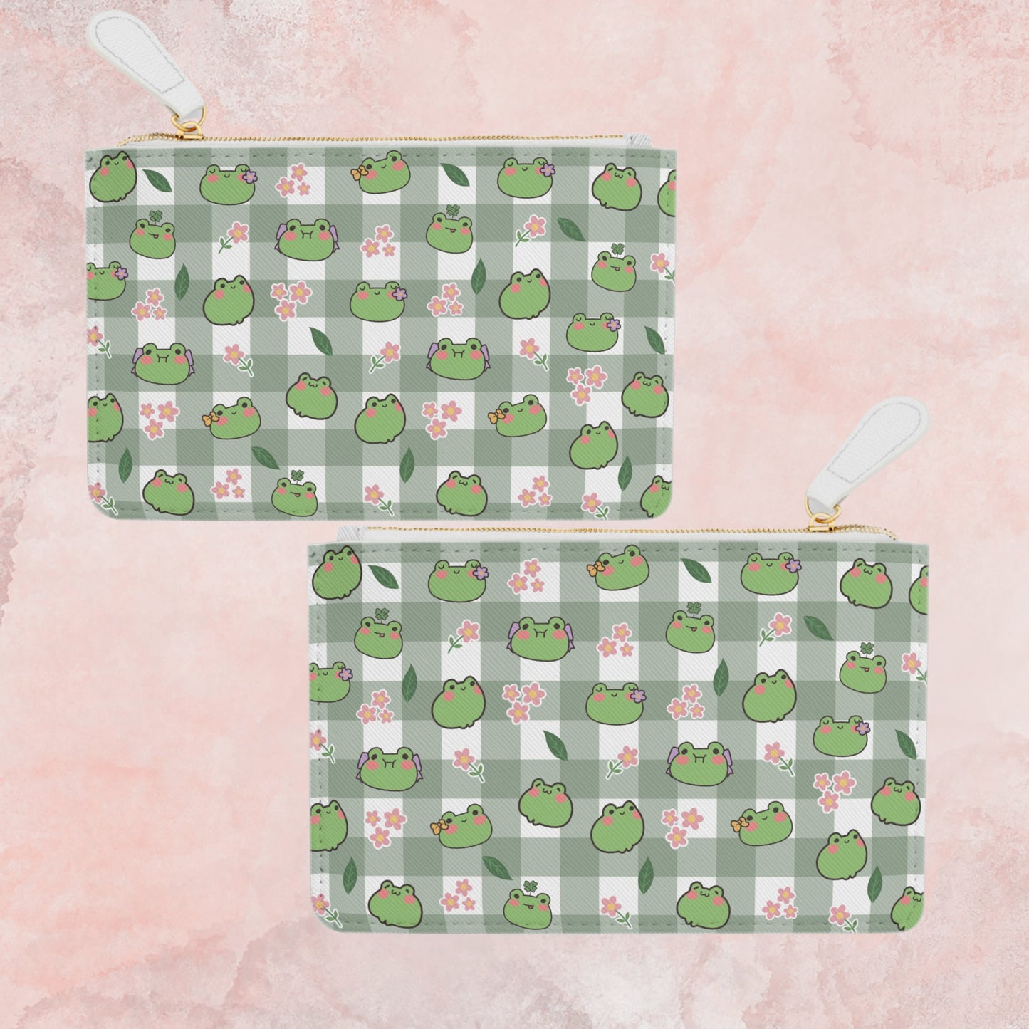 Kawaii Little Frogs Mini Clutch Bag - Stylish & Practical Vegan Leather Accessory