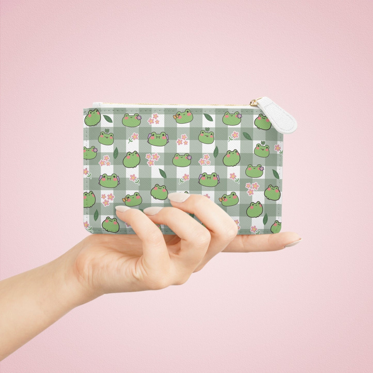 Kawaii Little Frogs Mini Clutch Bag - Stylish & Practical Vegan Leather Accessory