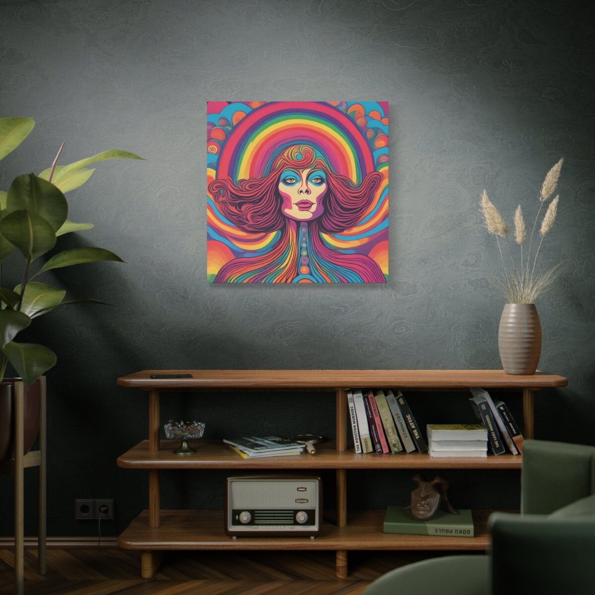 Psychedelic Elegance Canvas Art - Celebrate Bohemian Elegance - woman Matte Canvas wall art