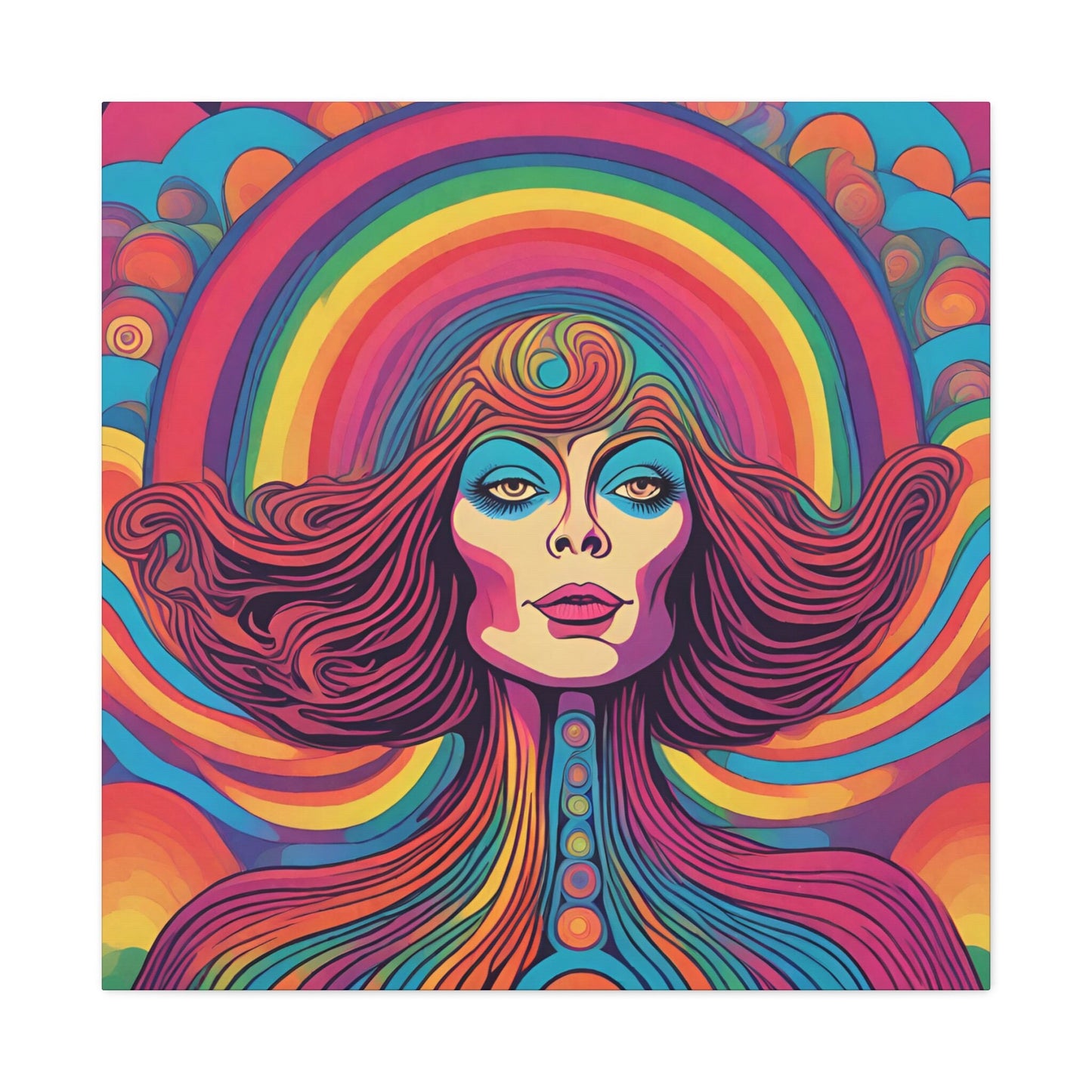 Psychedelic Elegance Canvas Art - Celebrate Bohemian Elegance - woman Matte Canvas wall art