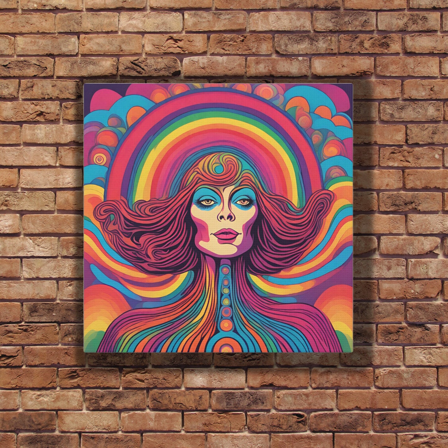 Psychedelic Elegance Canvas Art - Celebrate Bohemian Elegance - woman Matte Canvas wall art