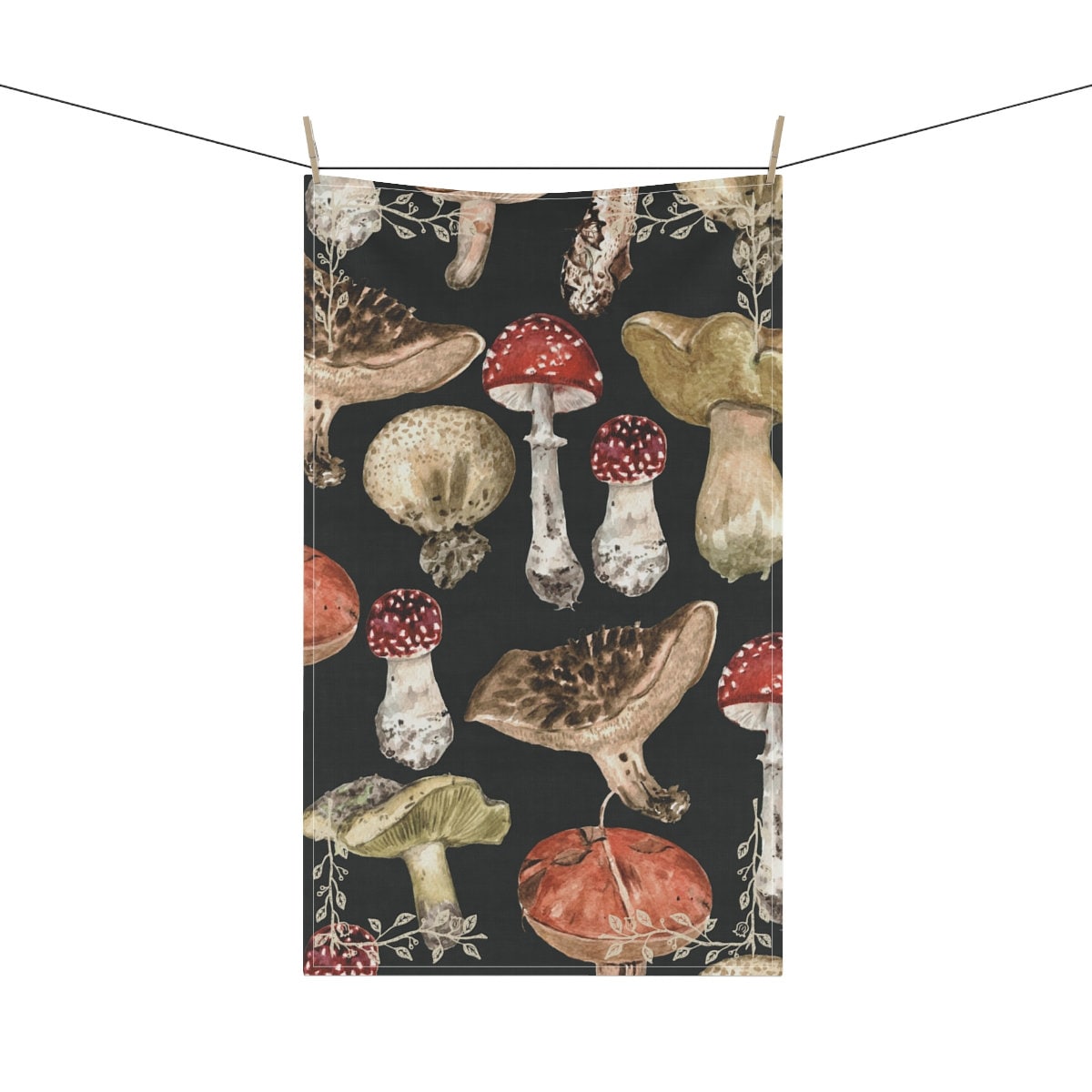 Mushroom Magic Fungi Tea towel - Cottagecore Kitchen Towel