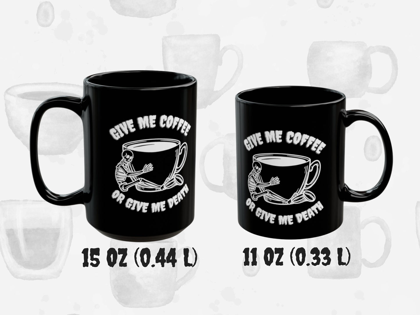 Give me Coffee Give me Death Gothic Aesthetic Skeleton Coffee Mug Coffee Lover Gift funny Coffee Mug Spooky Mug Halloween Mug Whimsigoth Mug - Aurora Corner Shop