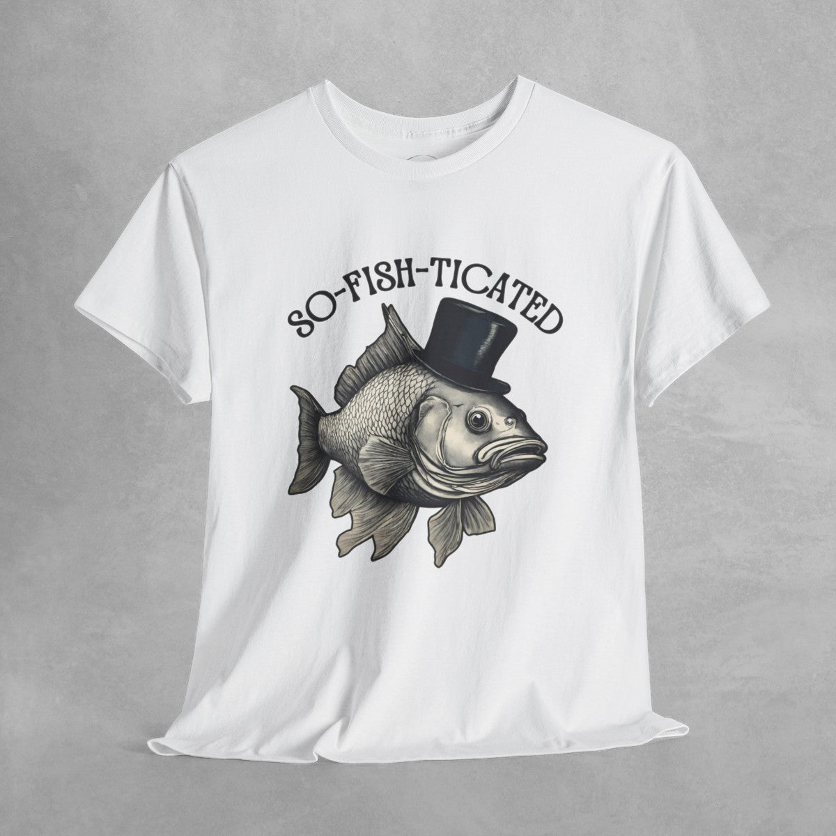 So-Fish-Ticated Funny fishing pun tshirt Funny Meme TShirt Retro Fisher T Shirt, Fisher Gear, Fish Graphic Shirt, humor Unisex Cotton Shirt