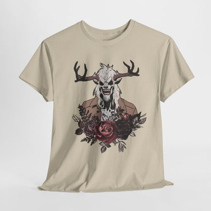 Wendigo tshirt Folkore Tshirt Horror Themed Unisex t-shirt Creepy Shirt Scary Shirt Weird Stuff Weird Shirts Naturecore Cryptid dark flower - Aurora Corner Shop