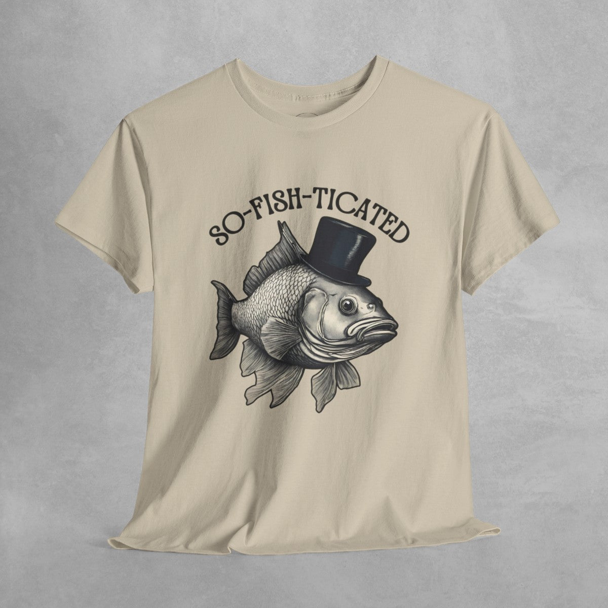 So-Fish-Ticated Funny fishing pun tshirt Funny Meme TShirt Retro Fisher T Shirt, Fisher Gear, Fish Graphic Shirt, humor Unisex Cotton Shirt