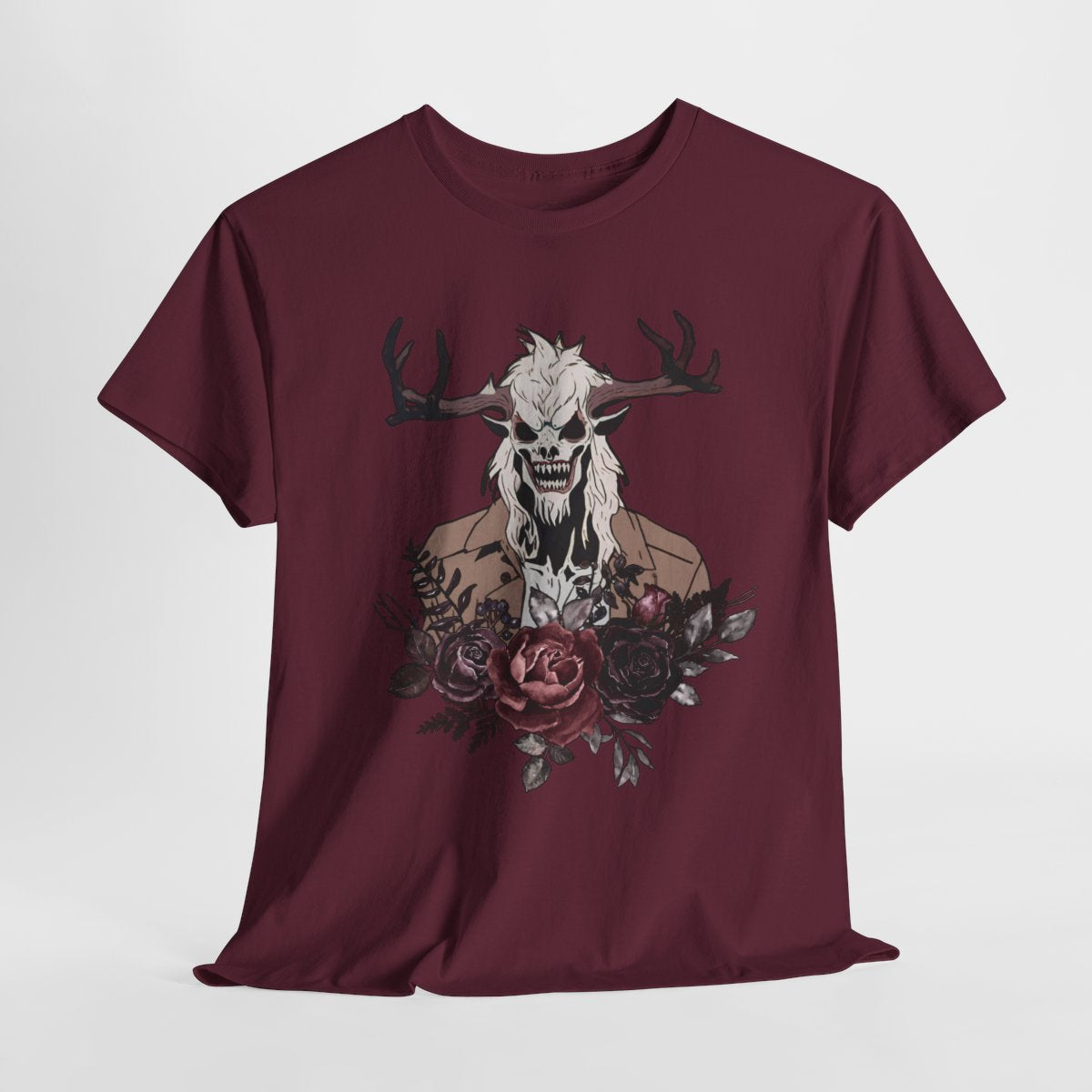 Wendigo tshirt Folkore Tshirt Horror Themed Unisex t-shirt Creepy Shirt Scary Shirt Weird Stuff Weird Shirts Naturecore Cryptid dark flower - Aurora Corner Shop