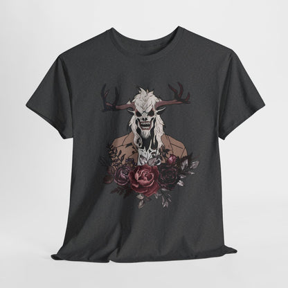 Wendigo tshirt Folkore Tshirt Horror Themed Unisex t-shirt Creepy Shirt Scary Shirt Weird Stuff Weird Shirts Naturecore Cryptid dark flower - Aurora Corner Shop