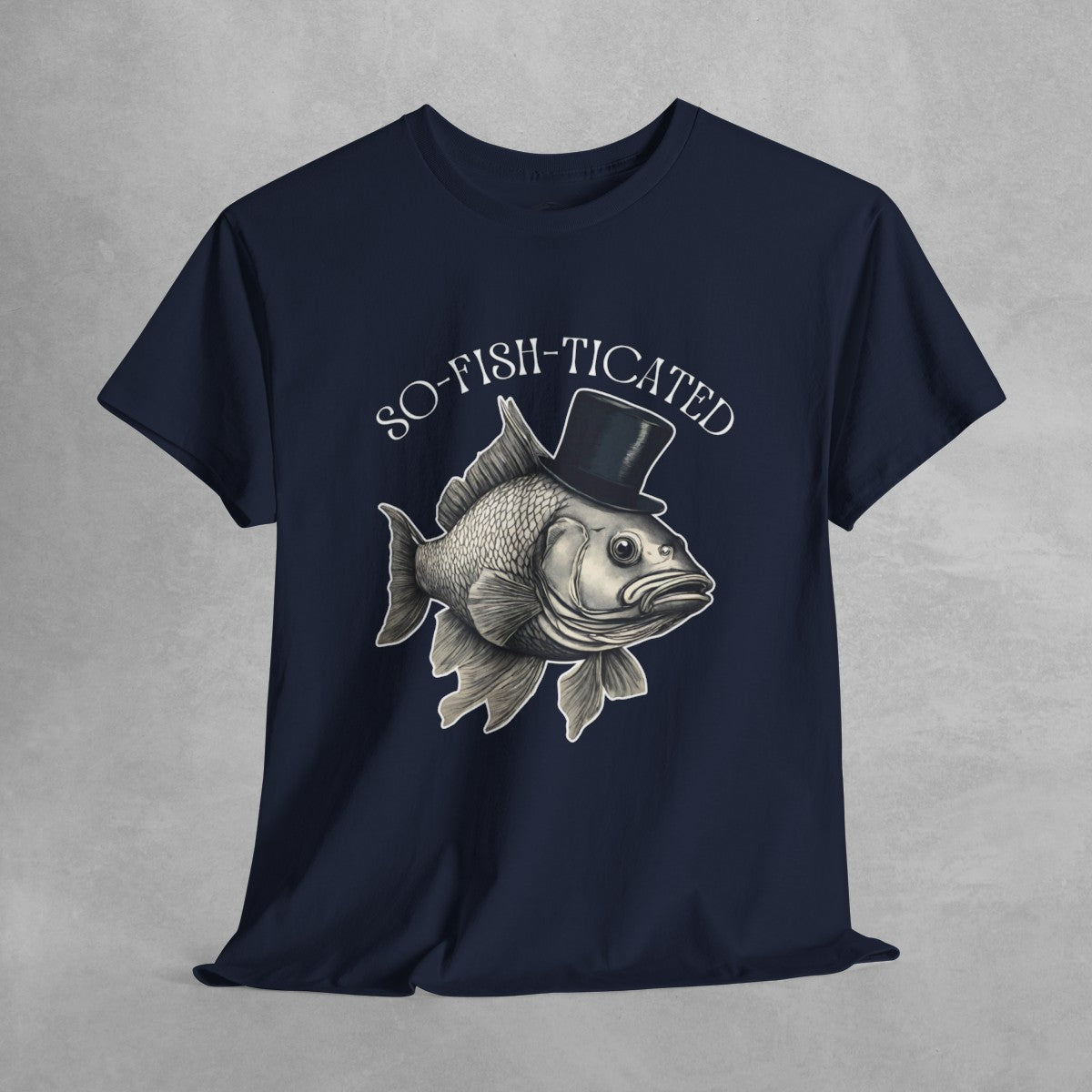 So-Fish-Ticated Funny fishing pun tshirt Funny Meme TShirt Retro Fisher T Shirt, Fisher Gear, Fish Graphic Shirt, humor Unisex Cotton Shirt