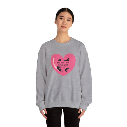 Time with spend with cats Crewneck Sweatshirt with heart design