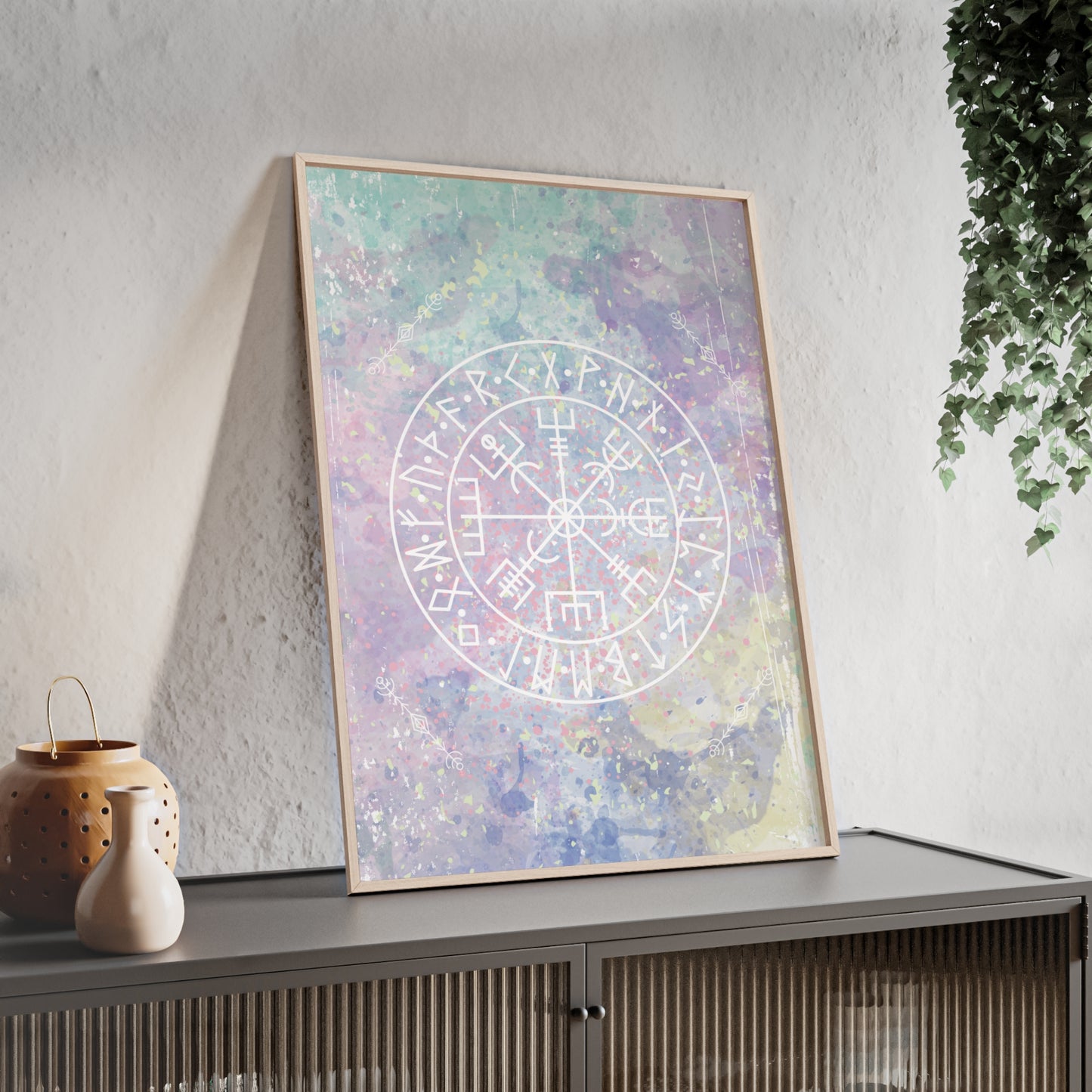 Nordic Tie Dye Posters with Wooden Frame - Inpired by the nordics and scandinavia