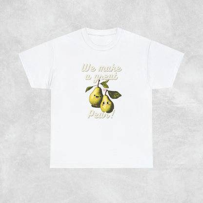 Great Pear Unisex Heavy Cotton Tee -  Pear couple T-shirt - Aurora Corner Shop