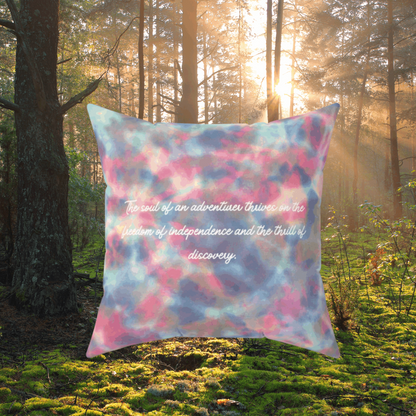 Soul of an adventurer square pillow Tie Dye