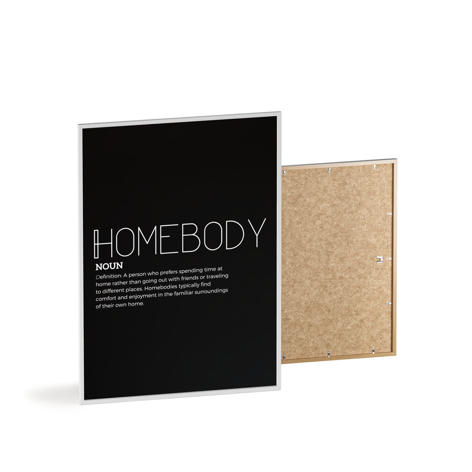 Homebody Poster with Wooden Frame - Black - Aurora Corner Shop