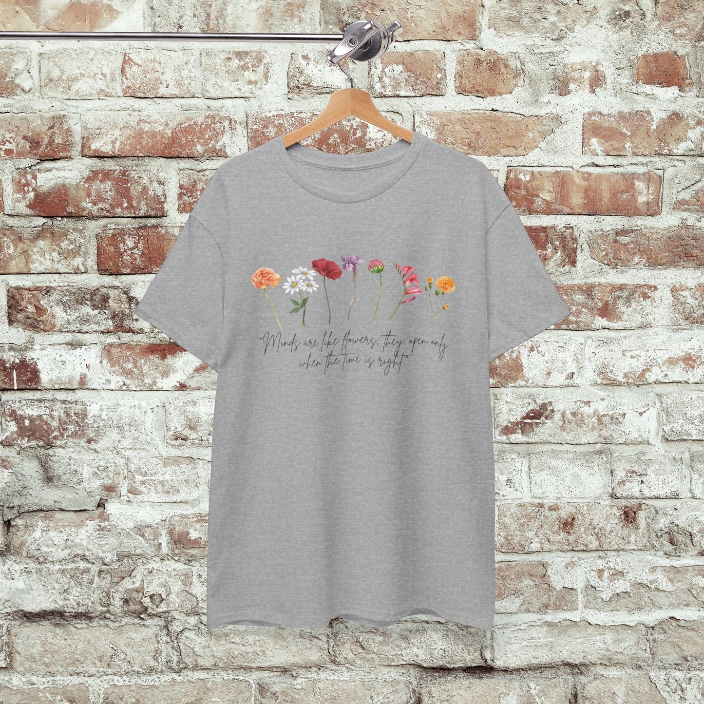 Dainty floral tee with inspirational quote - Cotton T-shirt - Watercolor flowers