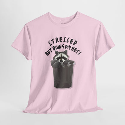 Stressed but doing my best raccoon tshirt -  Cute raccoon shirt - funny t-shirt - meme tshirt - funny gift - cute graphic tee