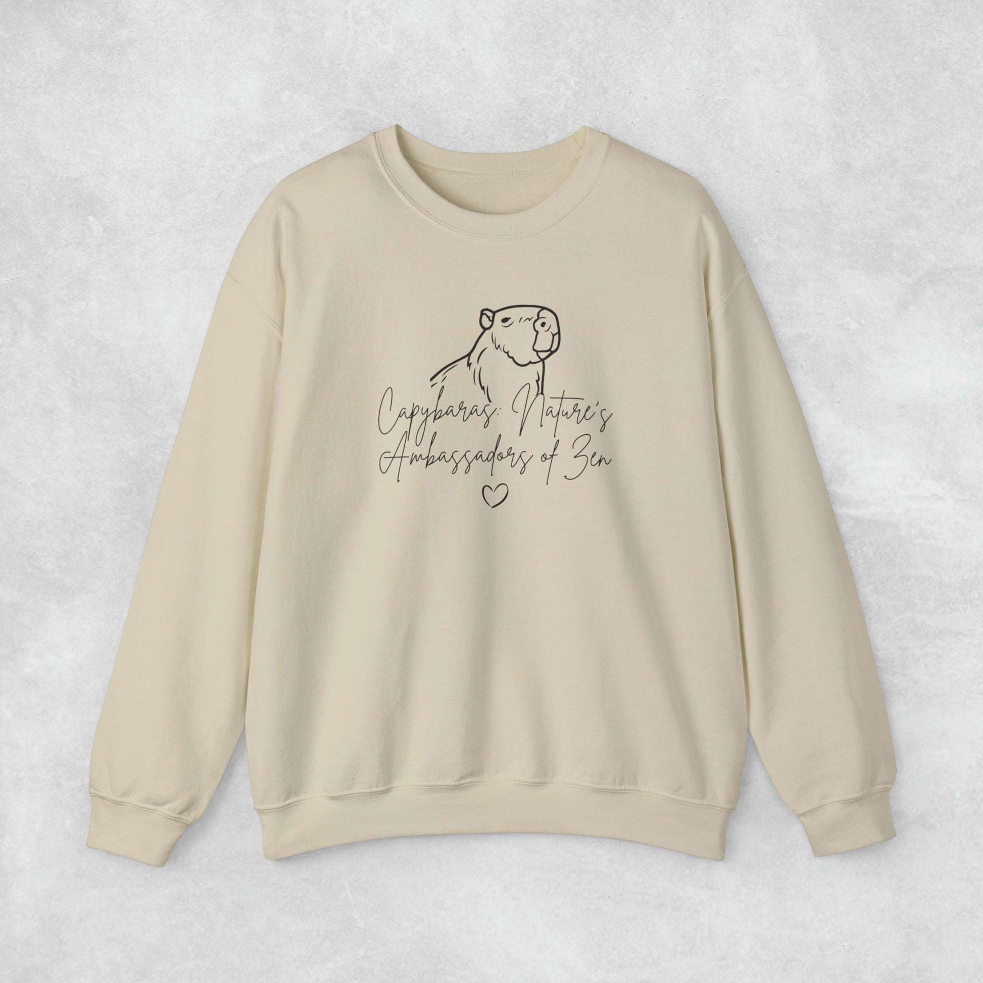 Capybaras: Nature's Ambassadors of Zen Crewneck Sweatshirt - Aurora Corner Shop