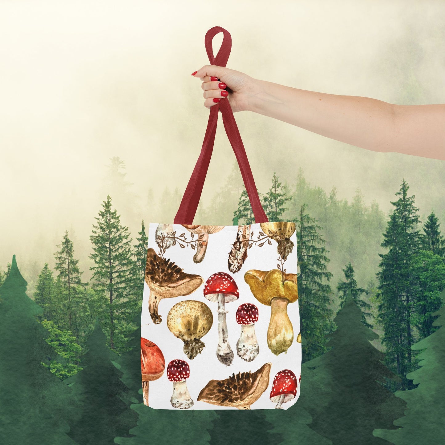 Fun-gi Delight Tote Bag in White: Carry Your Love for Mushrooms Everywhere!