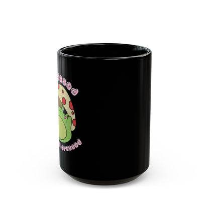 Stressed but well dressed cute frog mug - Black Mug - - Aurora Corner Shop