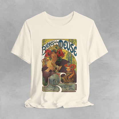 Vintage French Art Nouveau t shirt Vintage advertisement Design Unisex Organic Cotton T-Shirt with Alphonse Mucha Art, Art Nouveau tee