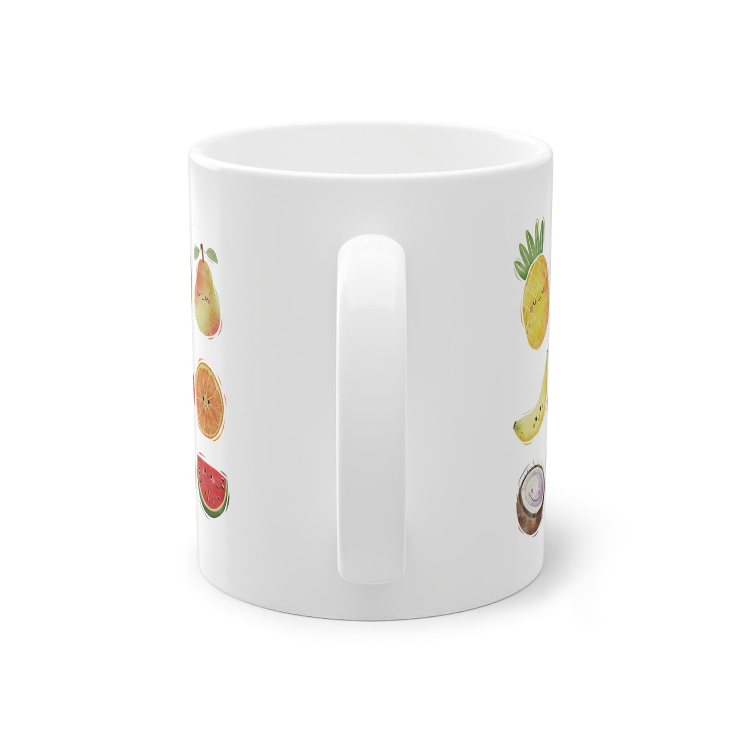 Cute Fruit Themed Ceramic Mug, 11oz Fruit Mug Kiwi Banana Pineapple mug Strawberry Grapes Apple Fruit Lover Gift, Gift for coffee tea lovers