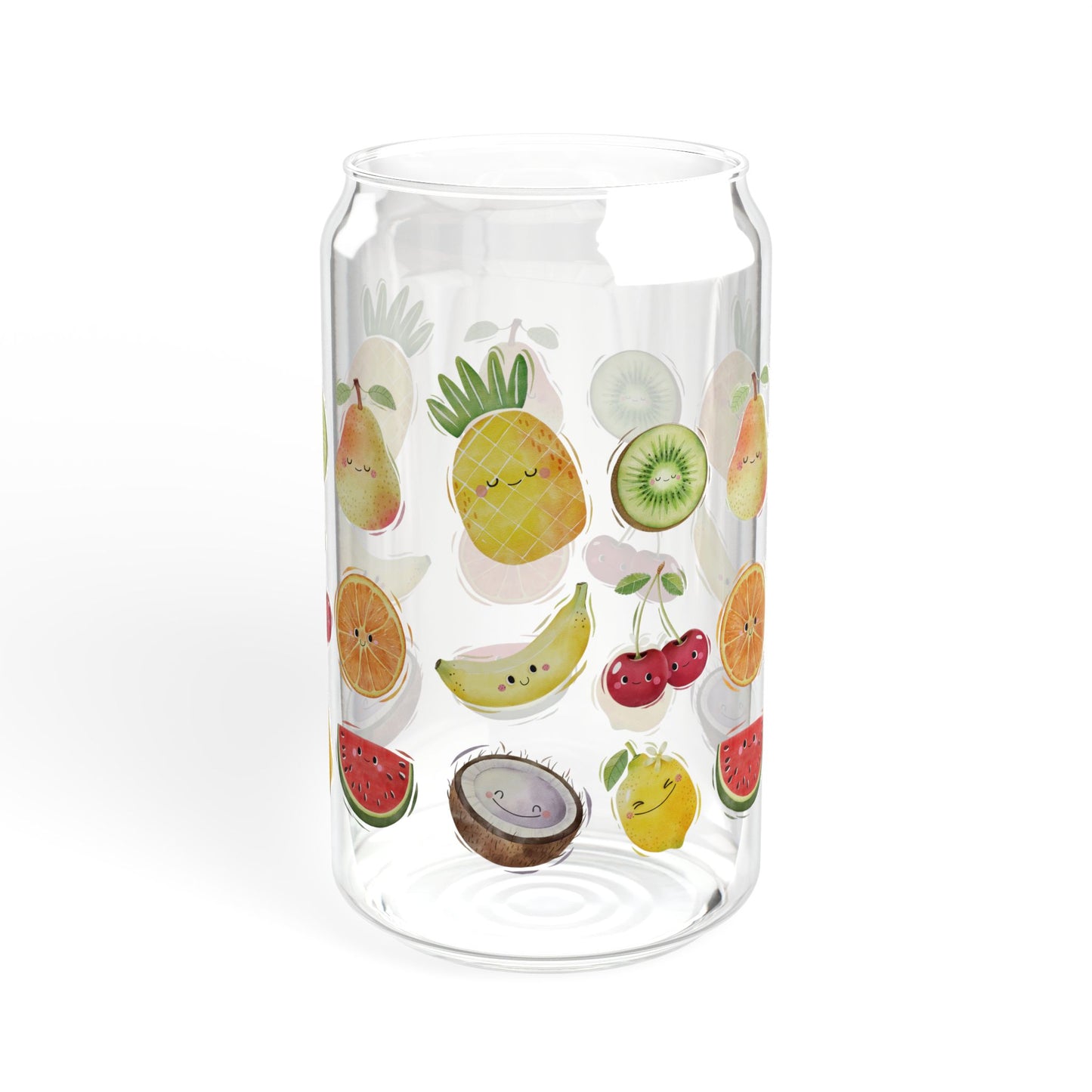 Cute Fruit Glass Cup 16oz With Lid And Straw Trendy Glass Tumbler Iced Coffee Cup Glass Coffee Cup Tumbler, Water Glass Gift For Best Friend