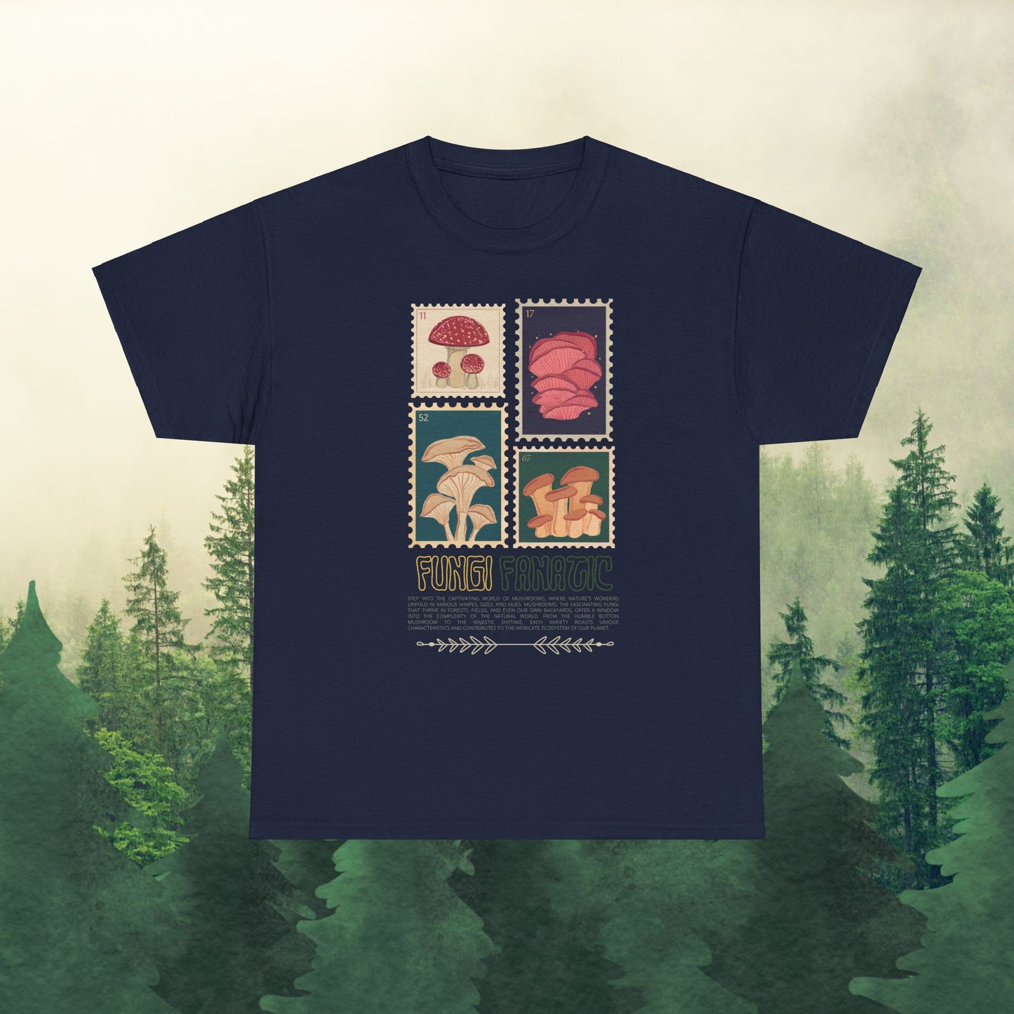 Mushroom Magic Cotton Tee: Nature-Inspired Fungi Fanatic T-Shirt