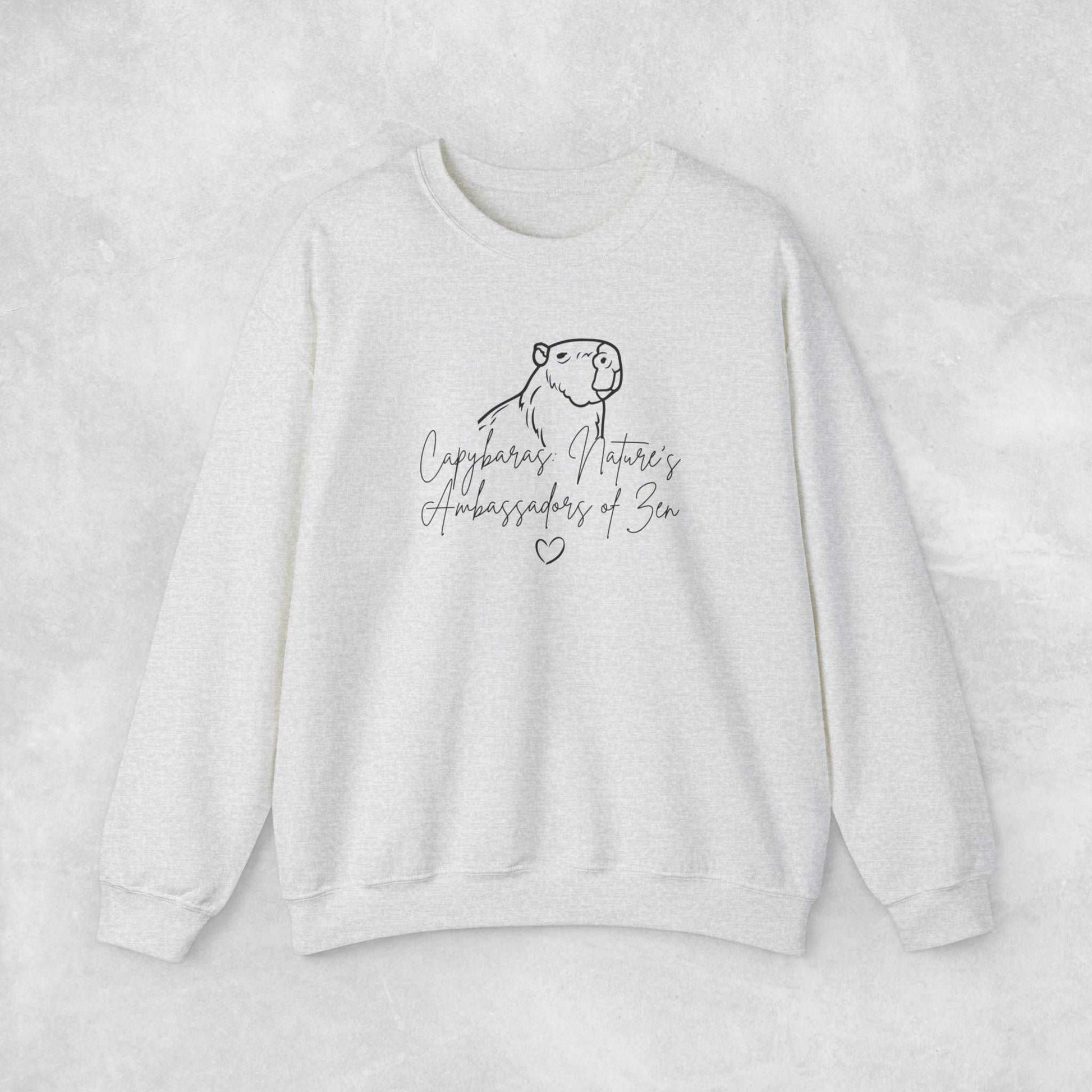 Capybaras: Nature's Ambassadors of Zen Crewneck Sweatshirt - Aurora Corner Shop