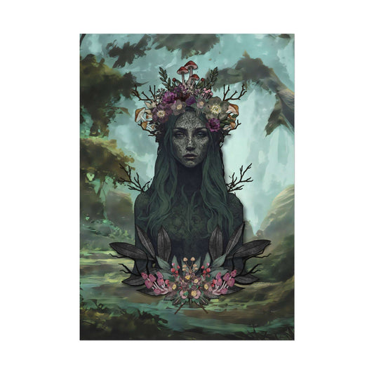 Dziwozona woman of the swamp Poster Guardian of Forest Dark Cottagecore Decor, Gothic Wall Art, Woodland Goth Decor, Cottagecore Halloween - Aurora Corner Shop