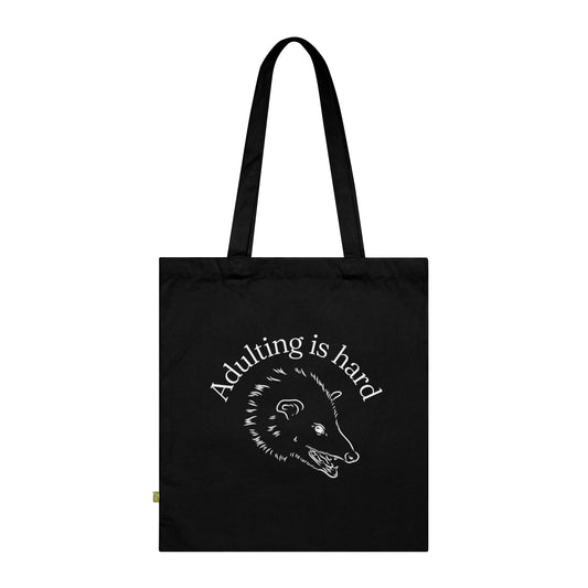 Adulting is hard possum Tote Bag Possum Mental Health Tote Bag Aesthetic Tote Bag Cute Animal Tote Bag Cool Tote Bag funny meme tote bag