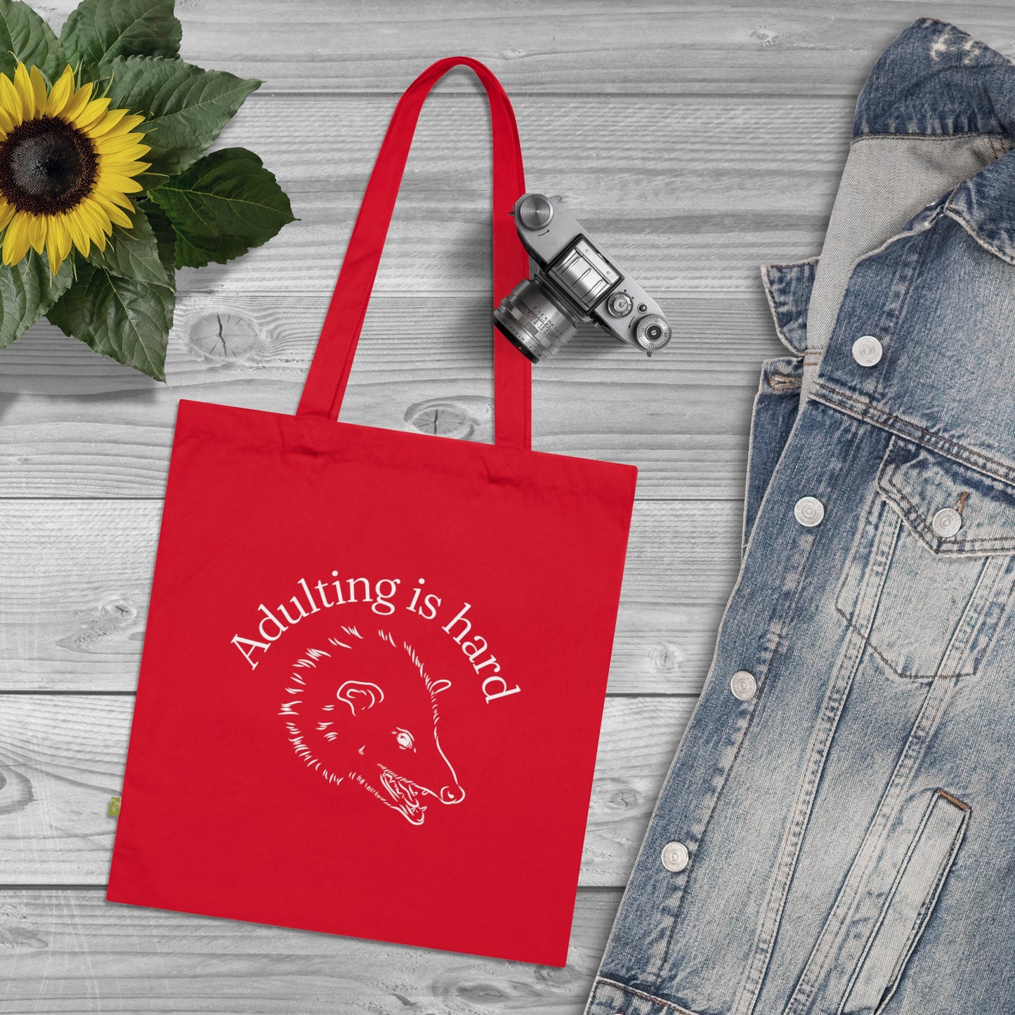 Adulting is hard possum Tote Bag Possum Mental Health Tote Bag Aesthetic Tote Bag Cute Animal Tote Bag Cool Tote Bag funny meme tote bag