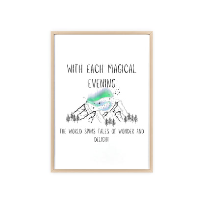 Magical Aurora Borealis Poster with Wooden Frame - Aurora Corner Shop