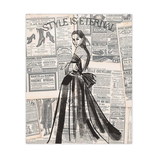 Style is Eternal Vintage fashion inspired Matte Poster - Old newspaper poster