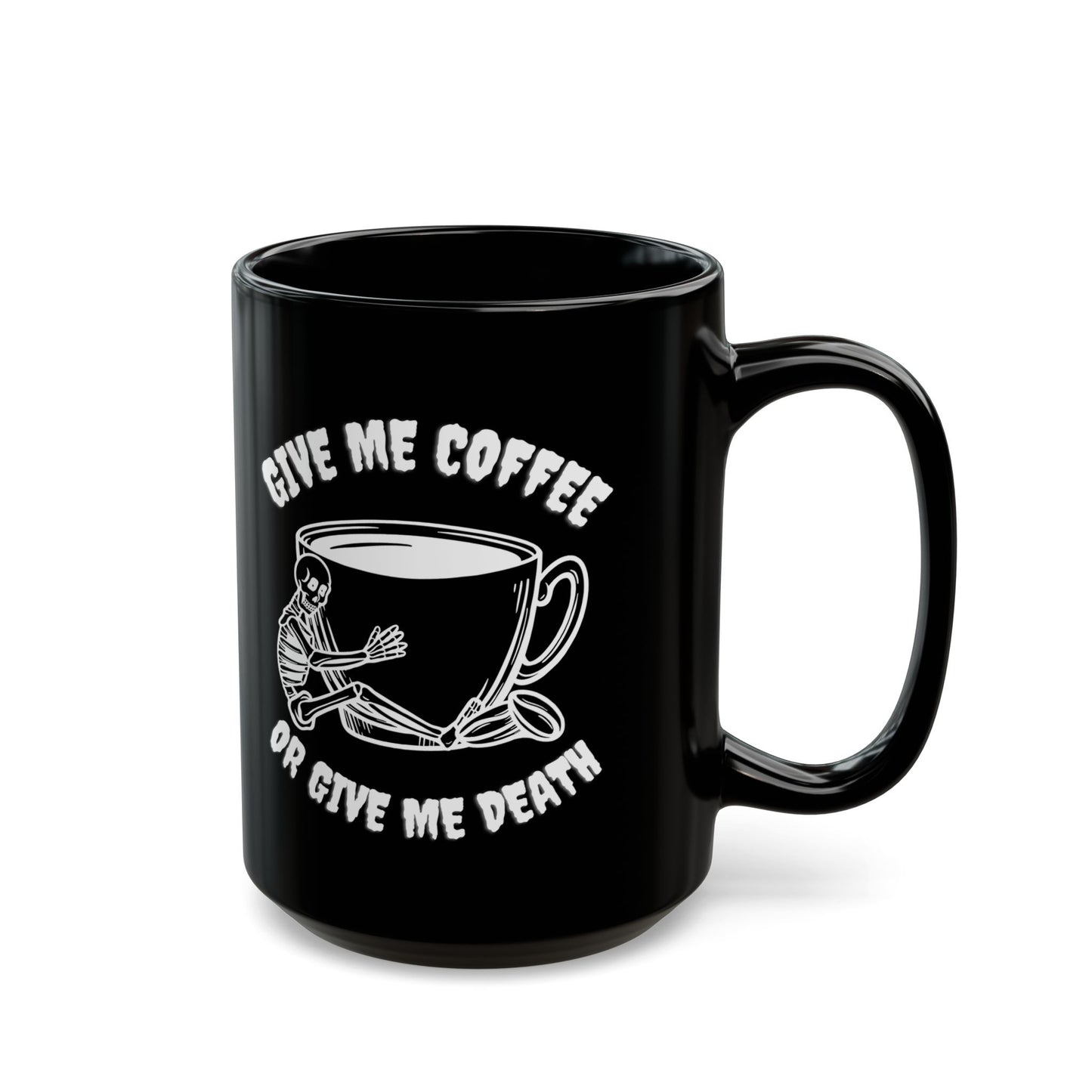 Give me Coffee Give me Death Gothic Aesthetic Skeleton Coffee Mug Coffee Lover Gift funny Coffee Mug Spooky Mug Halloween Mug Whimsigoth Mug