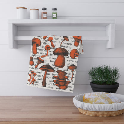 Nature's bounty Mushroom Kitchen Towel - Fungi design - Nature inspired home decor