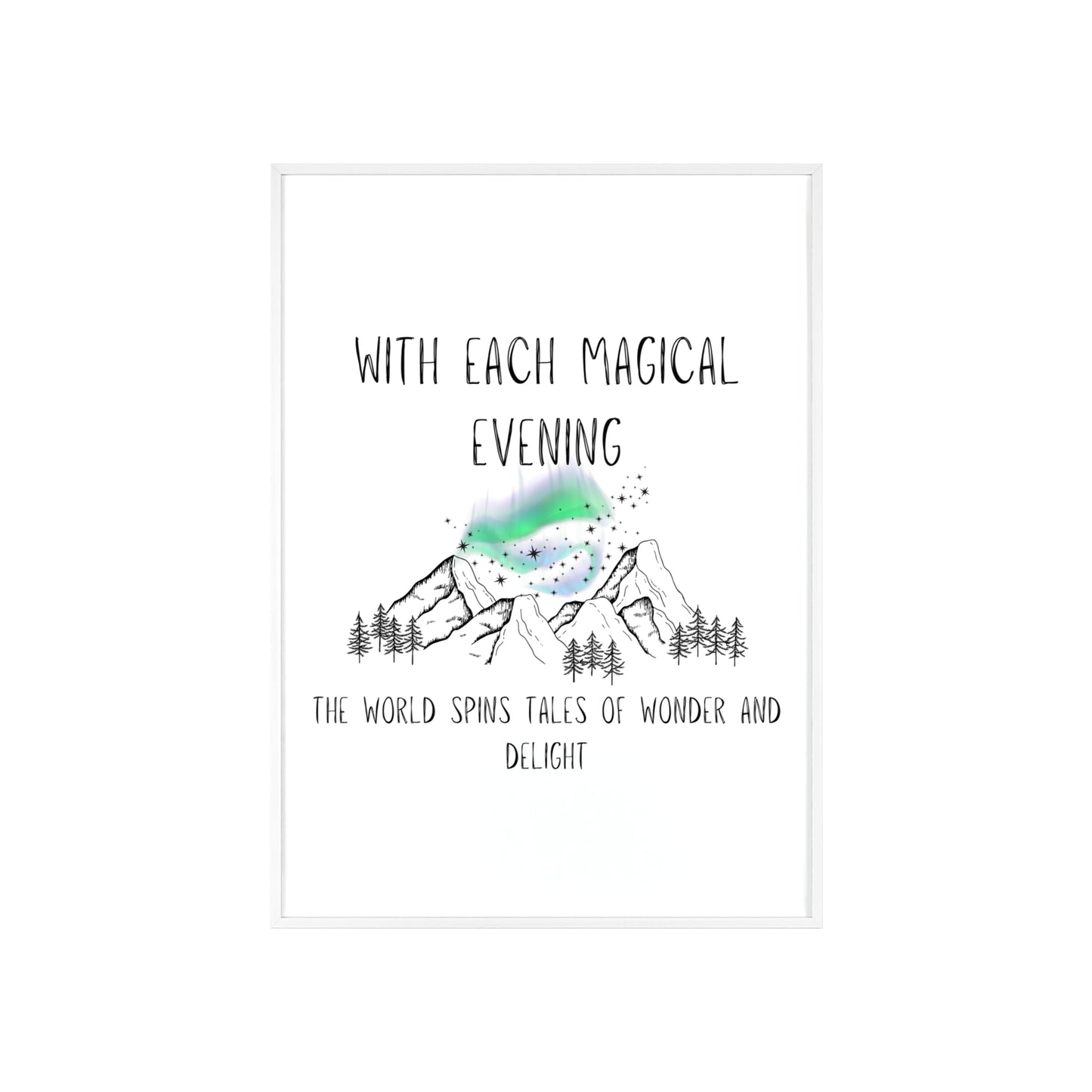 Magical Aurora Borealis Poster with Wooden Frame - Aurora Corner Shop