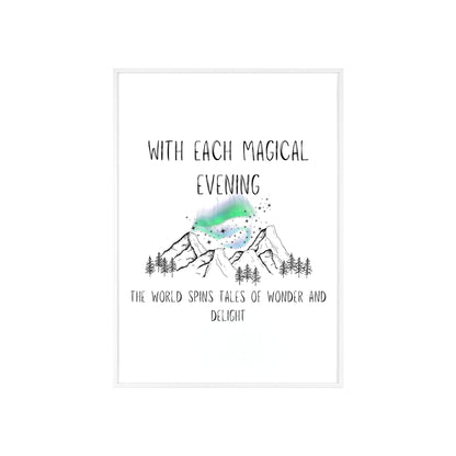 Magical Aurora Borealis Poster with Wooden Frame - Aurora Corner Shop