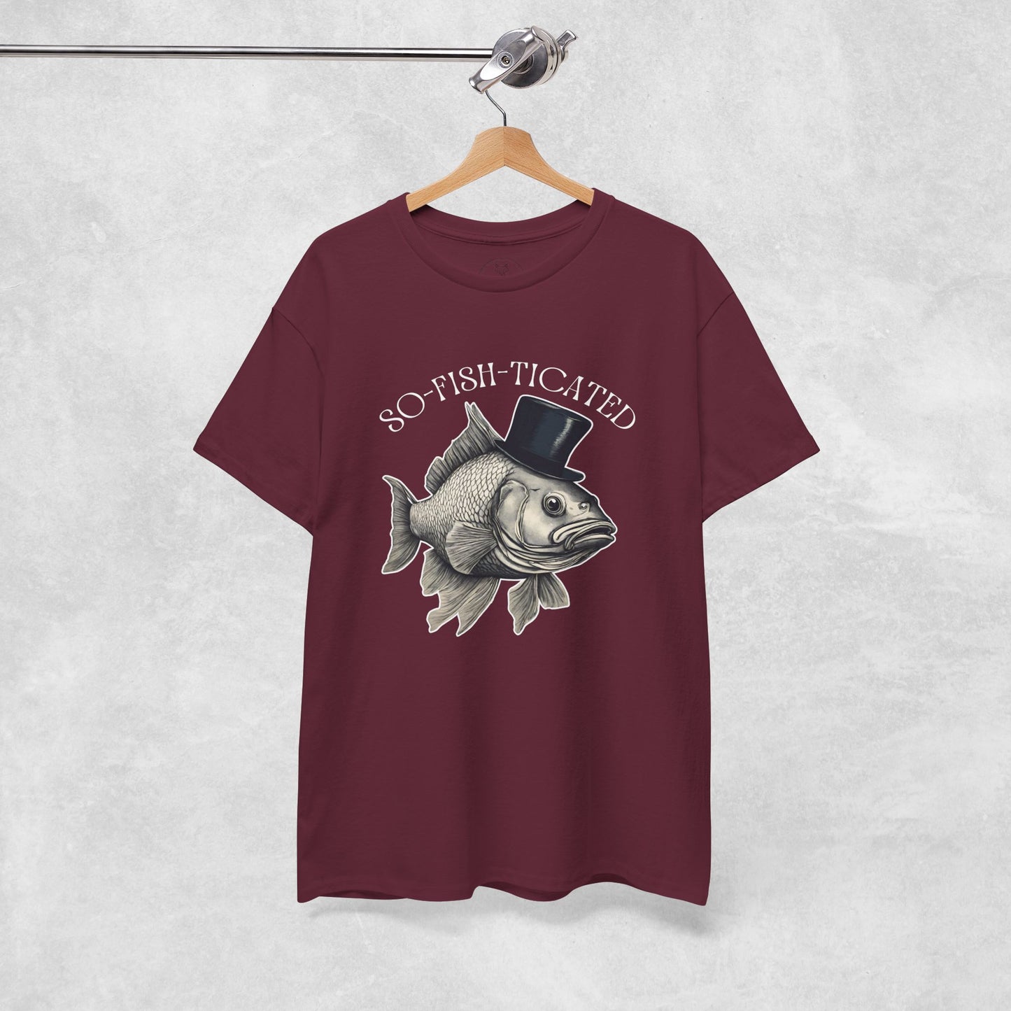 So-Fish-Ticated Funny fishing pun tshirt Funny Meme TShirt Retro Fisher T Shirt, Fisher Gear, Fish Graphic Shirt, humor Unisex Cotton Shirt